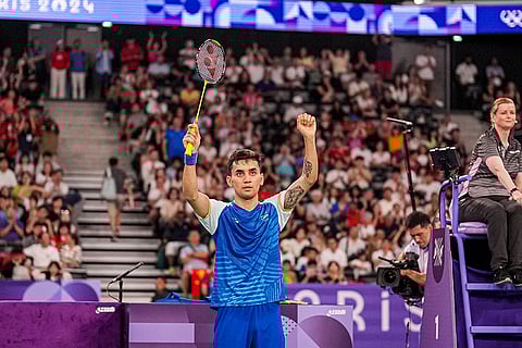 Lakshya Sen after winning against Chinese Taipei's Chou Tien Chen